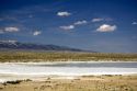 Alkaline salt evaporation pond north of Rawlins, Wyoming, USA.