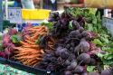 Fresh produce being sold at a farmers market in Boise, Idaho, USA.