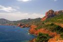 Coastal view of the Mediterranean Sea near Frejus in Southern France.