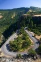 Hairpin turn of historic U.S. highway 30 in the Ccolumbia Gorge of Oregon, USA.