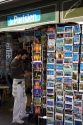 Newsstand selling postcards in the Latin Quarter of Paris, France.