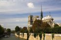 Notre Dame de Paris located along the Seine River in Paris, France.