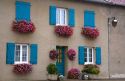 Flower boxes on homes in the commune of Rodemack, northeast France.