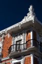 Ironwork balcony on the Casa de Alfenique in the city of Puebla, Puebla, Mexico.