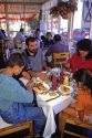 Chilean family dining at a restaurant in Santiago, Chile.