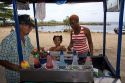 Shaved ice vendor at Puerto Limon, Costa Rica.