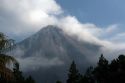 Arenal Volcano erupting during the day near La Fortuna, San Carlos, Costa Rica.