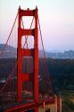 The Golden Gate Bridge at dusk in the San Francisco Bay area, California, USA.