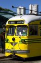 Retro streetcar public transportation in San Francisco, California, USA.
