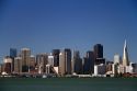 View of the city of San Francisco from Treasure Island, California, USA.