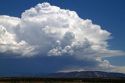 Stratocumulus clouds building over the desert near Cuba, New Mexico, USA.