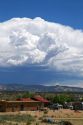 Stratocumulus clouds building over the desert near Cuba, New Mexico, USA.