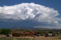 Stratocumulus clouds building over the desert near Cuba, New Mexico, USA.
