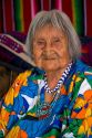 Native Pueblo elderly woman in San Felipe Pueblo, New Mexico, USA.