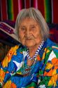 Native Pueblo elderly woman in San Felipe Pueblo, New Mexico, USA.