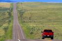 Truck traveling on U.S. Route 40 in western Colorado, USA.