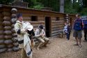 Historical reenactment at Fort Clatsop National Memorial near Astoria, Oregon, USA.