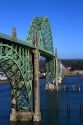 Yaquina Bay Bridge spanning the Yaquina Bay south of Newport, Oregon, USA.