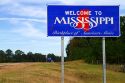 Welcome to Mississippi road sign at the Louisiana border on US Highway 61.