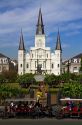 Saint Louis Cathedral and Jackson Square located in the French Quarter of New Orleans, Louisiana, USA.