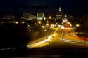 View of downtown Boise on a winter night, Idaho, USA.