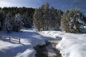 Round Valley Creek during winter in Valley County, Idaho, USA.