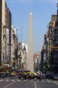 Avenida Corrientes and the Obelisk of Buenos Aires, Argentina.