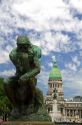 The Thinker sculpture in front of the Argentine National Congress building in Buenos Aires, Argentina.