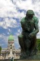 The Thinker sculpture in front of the Argentine National Congress building in Buenos Aires, Argentina.
