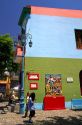 Colorful buildings in the La Boca area of Buenos Aires, Argentina.