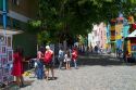 Pedestrian street in the La Boca barrio of Buenos Aires, Argentina.
