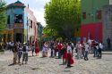 Pedestrian street in the La Boca barrio of Buenos Aires, Argentina.