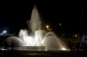 Water fountains light up at night in the Magic Circuit of Water park in Lima, Peru.
