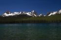 Little Redfish Lake and the Sawtooth Mountain Range located in Custer County, Idaho, USA.
