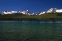 Little Redfish Lake and the Sawtooth Mountain Range located in Custer County, Idaho, USA.