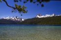 Redfish Lake with Grand Mogul on the left and Mount Heyburn on the right in the Sawtooth National Recreation Area, Custer County, Idaho, USA.