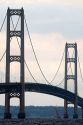 View of the Mackinac Bridge connecting the Upper and Lower peninsulas of Michigan, USA.