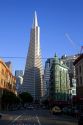The Transamerica Pyramid skyscraper in San Francisco, California, USA.