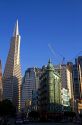The Transamerica Pyramid skyscraper in San Francisco, California, USA.