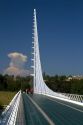 The Sundail Bridge at Turtle Bay spanning the Sacramento River in Redding, California, USA.