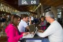 People use wi-fi internet at the Phoenix Sky Harbor International Airport located in the city of Phoenix, Arizona, USA.