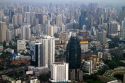 View of the Bangkok cityscape taken from the Baiyoke Tower II showing air pollution and smog, Thailand.