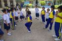 Thai elementary school students jump rope on the island of Ko Samui, Thailand.