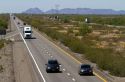 Vehicles travel on Interstate 10 west of Phoenix, Arizona, USA.