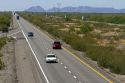 Vehicles travel on Interstate 10 west of Phoenix, Arizona, USA.