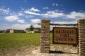 Historic Fort Stockton sign, Texas, USA.