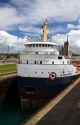 The Algomarine bulk carrier vessel at Soo Locks in Sault Ste. Marie, Michigan, USA.