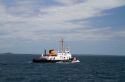 United States Coast Guard Cutter, Biscayne Bay icebreaking tug on Lake Huron, Michigan, USA.