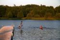 Summer swimming at the city park in Empire, Michigan, USA.