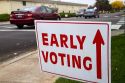 Early voting sign at a polling station in Boise, Idaho, USA.